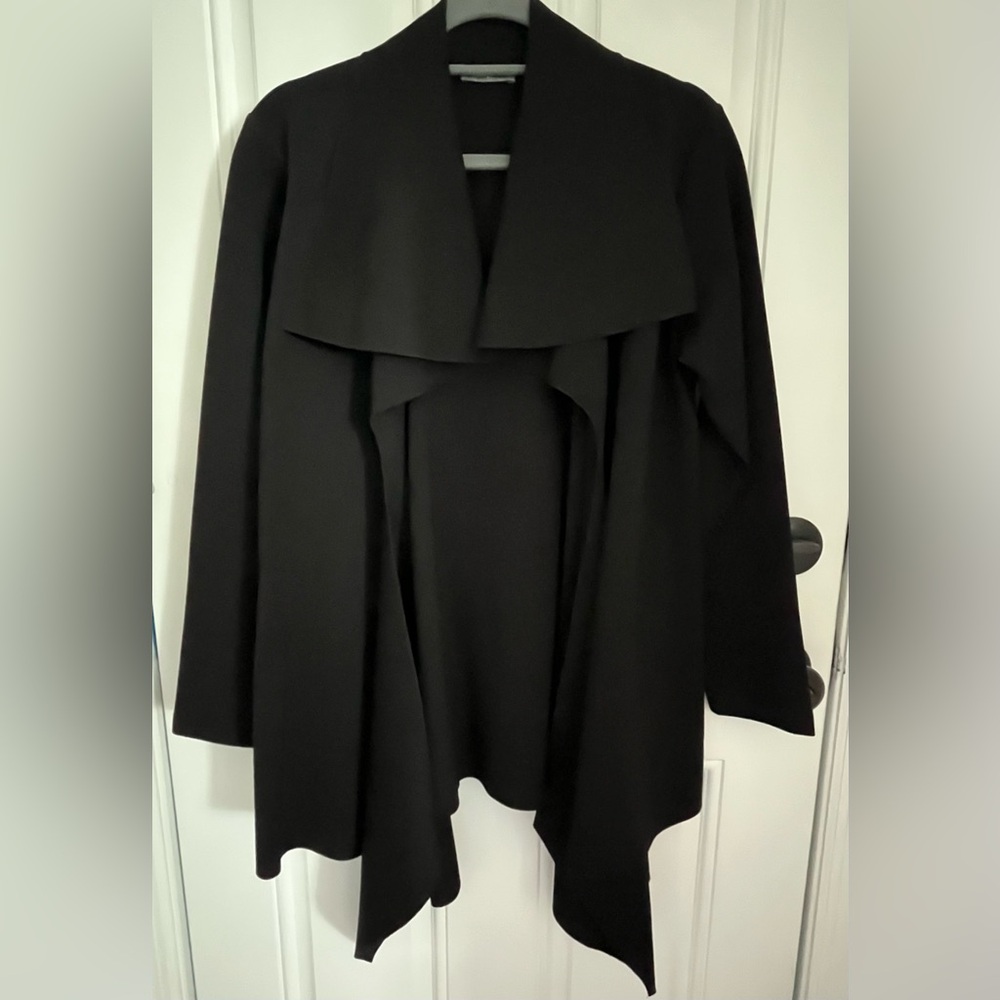 Neiman Marcus Size MStretch Black Open Jacket Gorgeous Draping Details worn once